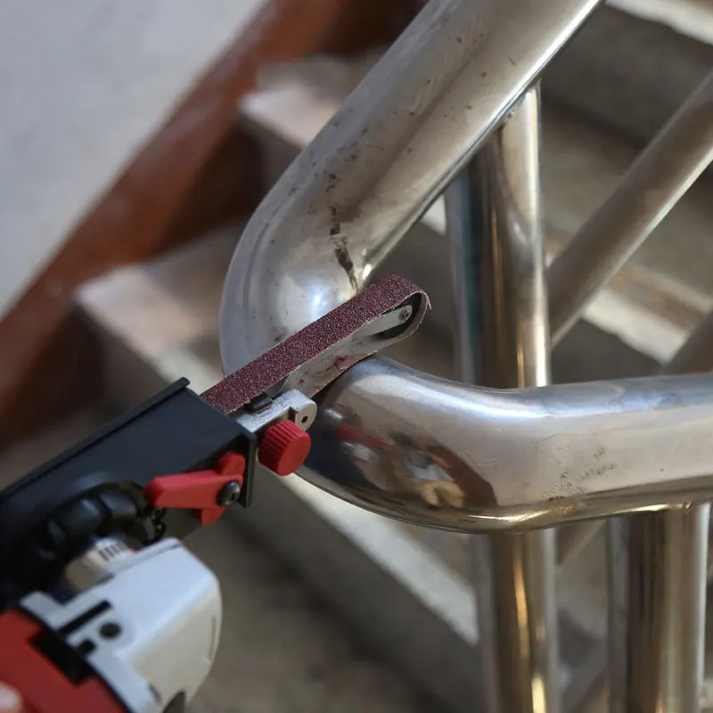 Мини Diy ленточный шлифовальный станок с резьбовым шпинделем M10, шлифовальный станок для 100 мм, 4 дюйма, электрическая угловая шлифовальная машина, угловая шлифовальная лента, Адаптированная