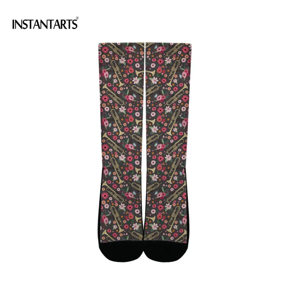 INSTANTARTS Professional Socks Woman Breathable Bicycle Sport Cartoon Musical Printing Outdoor Camping Hiking Cycling Sock | Спорт и