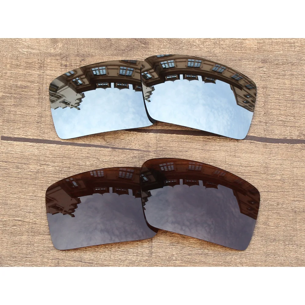 

Vonxyz 2 Pairs Chrome Mirror & Bronze Brown Polycarbonate Replacement Lenses for-Oakley Eyepatch 2 Frame