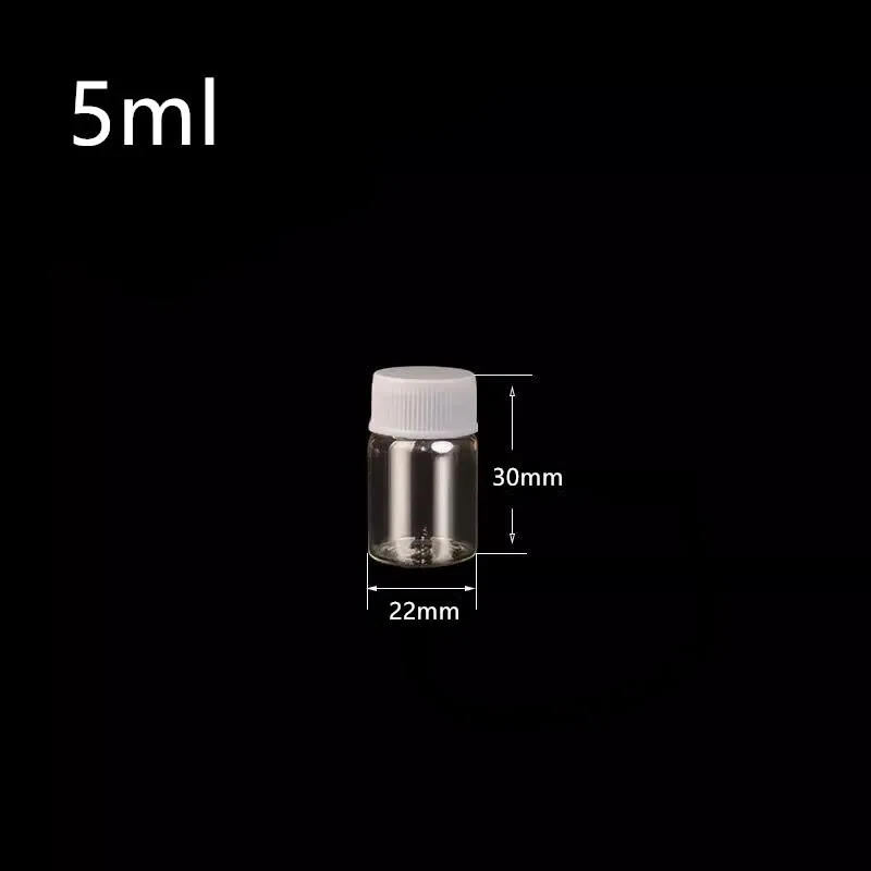 100 шт./лот 22*30 мм 5 мл маленькие стеклянные бутылки с черной розовой белой