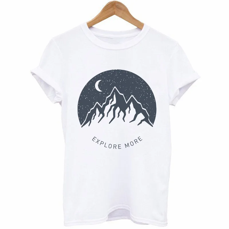 Summer Women T Shirt Cosmic Belief Harajuku New Ins Travel The World Tshirt Women Cartoon Printed Vogue Casual Tee Shirt Femme