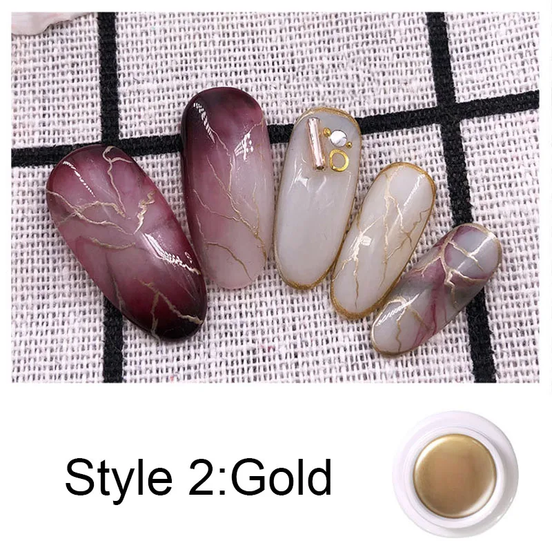 Style 2 Gold 6 цветов металлический эффект Гель-лак для ногтей рисунок Штамповка ногтей цветной УФ светодиодный гель маникюрный лак длительного действия Гель-лак - Цвет: Style 2 Gold