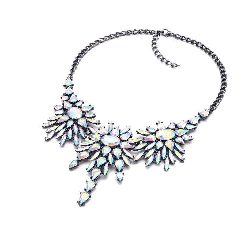 Vodeshanliwen New Luxury Brand Crystal Necklaces & Pendants Sexy Women Wedding Collar Statement Necklace Colorful Accessories | Украшения