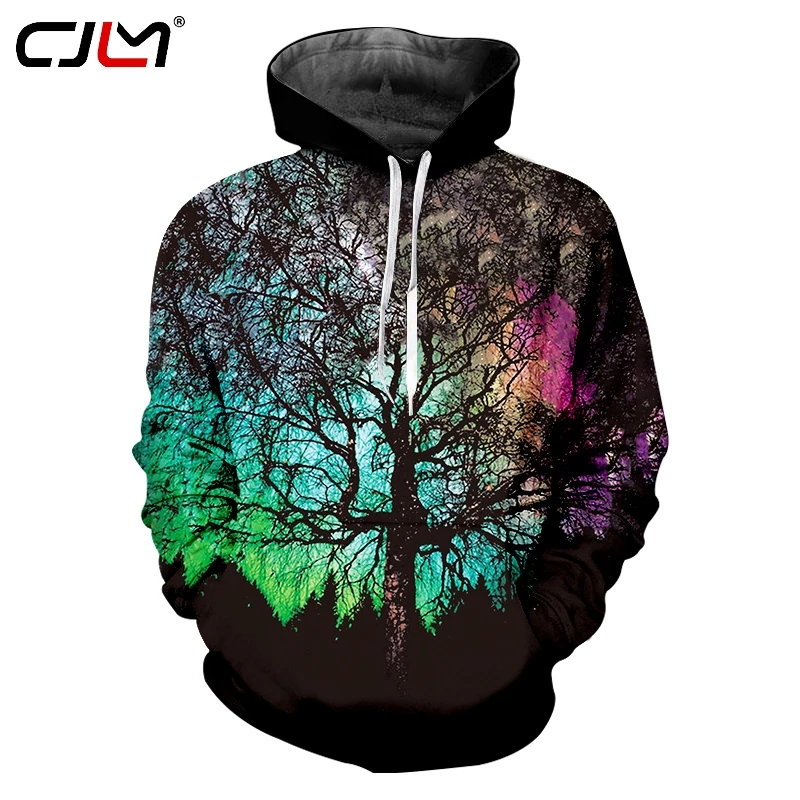 CJLM новые мужские цветные толстовки с 3D принтом персональное звездное небо дерево