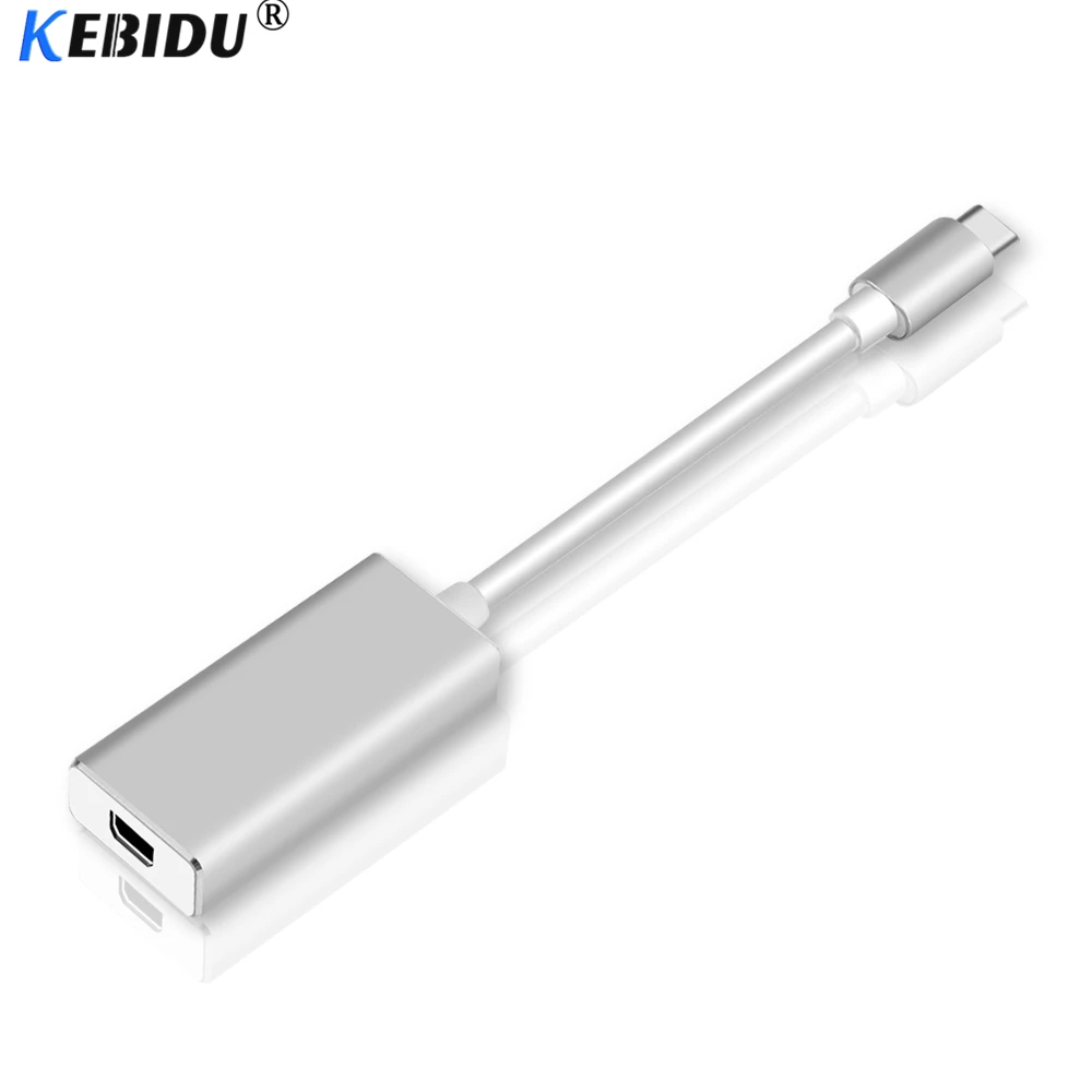 KEBIDU 4K Тип C для мини-дисплея порт мини кабель адаптера DP USB 3 1 mini DisplayPort UHD 1080P ChromeBook