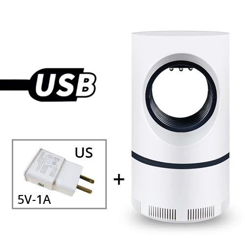 WD06 white US USB Электрический фотокаталитический комаров-убийца лампа без излучения наклейка от комаров лампа крытый Открытый вредителей лампа ловушка для насекомых - Цвет: WD06 white US