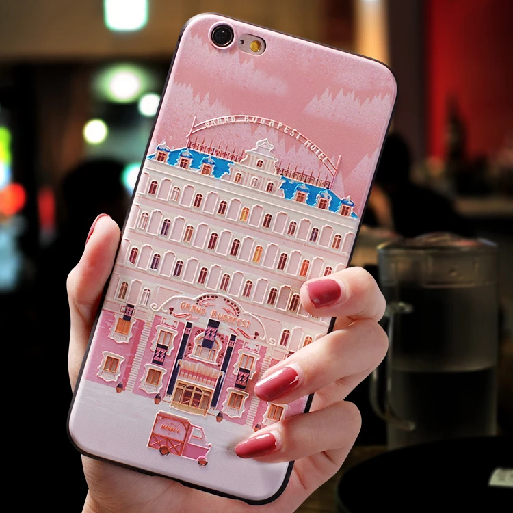 X Grand Budapest отель маленький сон розовый рельефный чехол для Iphone XS чехол для MAX XR для Iphone XS X Чехол