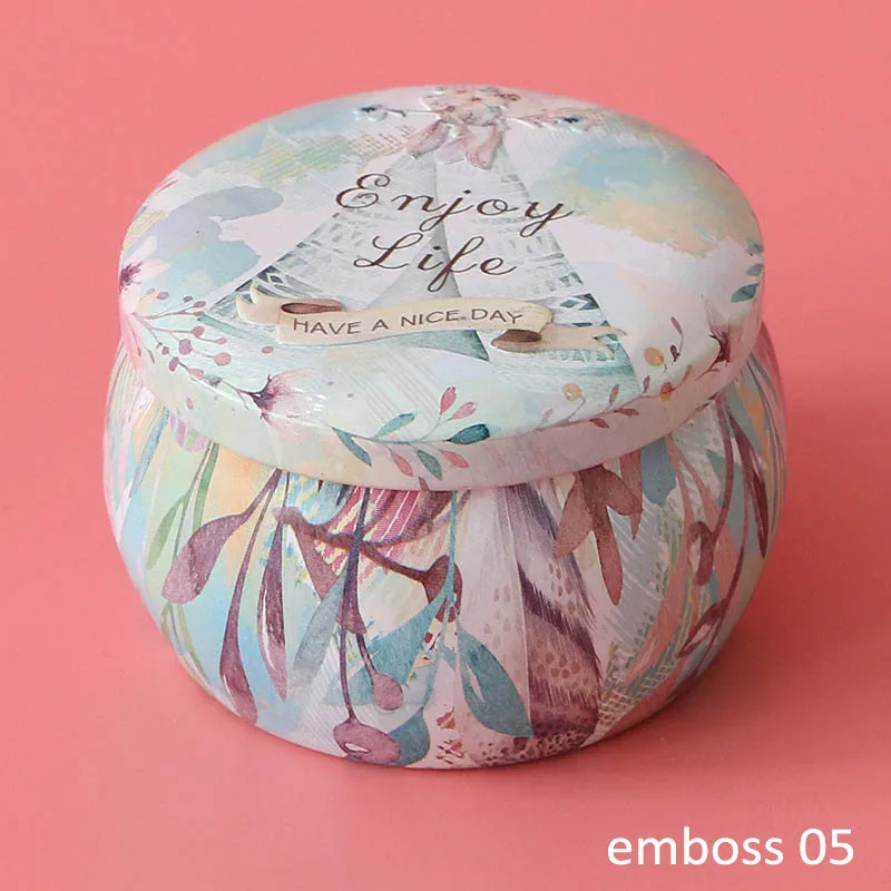 emboss 05 Домашний декор Жесть розовое Чай горшок в форме барабана праздничные вечерние поставки многофункциональное 1 шт. коробка конфет Печенье Шоколад чехол - Цвет: emboss 05