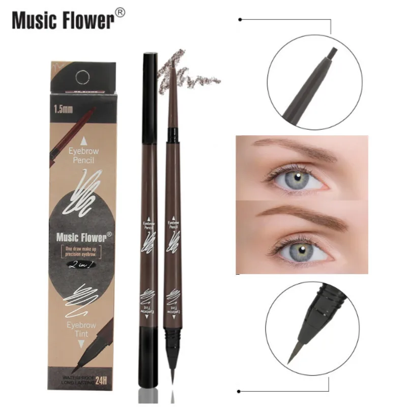 Карандаш для бровей Music Flower с двумя концами точный карандаш очень хорошим