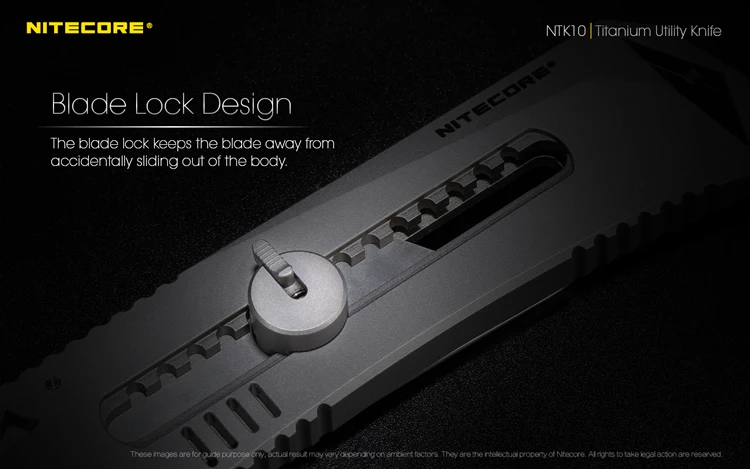 Nitecore NTK10 титановый нож для самозащиты многофункциональный выдвижной открытый охотничий кемпинг рыбалка EDC Инструменты серебро