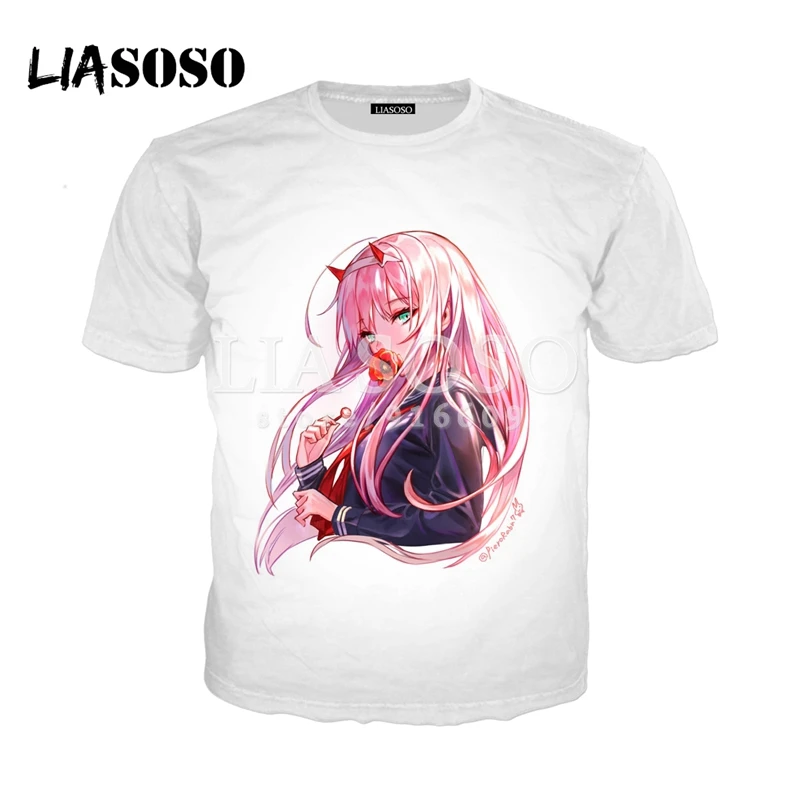 LIASOSO новый аниме Дарлинг в франкс Zero Two 02 Сексуальная 3D печать футболка/Толстовка