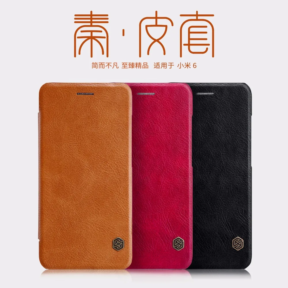 Кожаный чехол для xiaomi mi6 mi 9, чехол Nillkin QIN, защитный флип-чехол для xiaomi mi6 mi 9 mi 8, функция пробуждения/сна