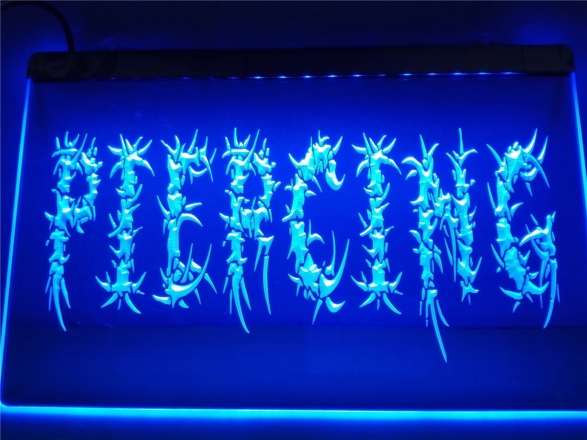 

LB295- OPEN Piercing Body Ear Tattoo LED Neon Light Sign home decor crafts