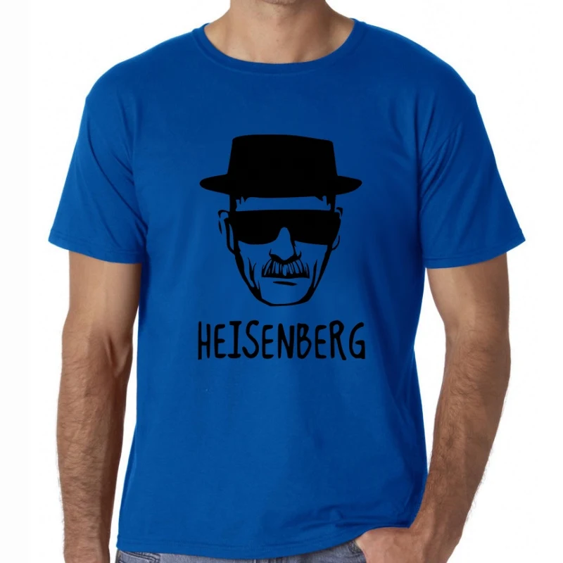 Синий BLWHSA Breaking Bad Heisenberg, забавная Мужская футболка, высокое качество, хлопок, Круглый ворот, короткий рукав, модные, с принтом, мужские футболки - Цвет: Синий