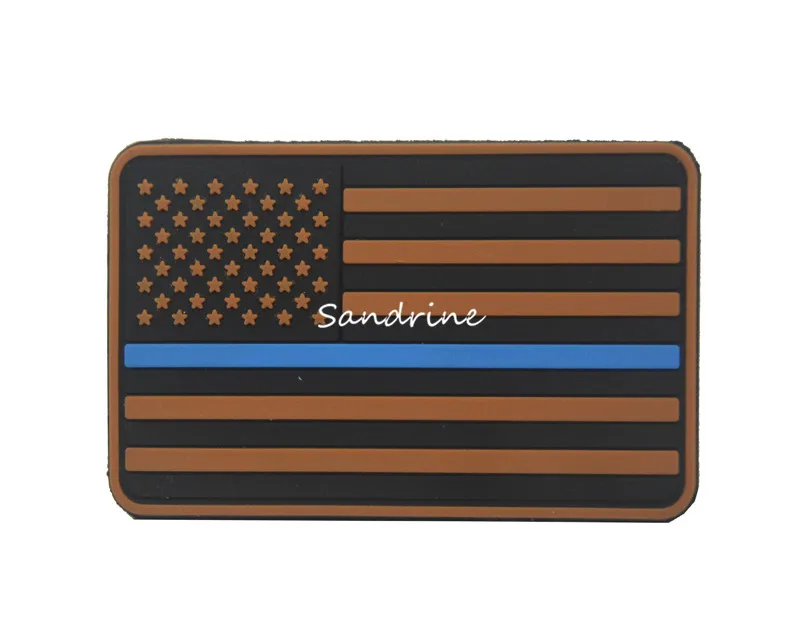 US Flag PVC Blue Line Military Army Tactical Rubber Patches For Clothes Clothing Emblem Appliques Badges | Дом и сад