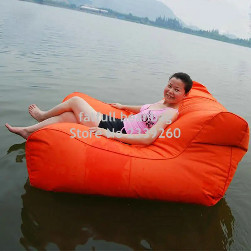 Cover only No Filler- Low price bulk sale sofa style lazy outdoor floating bean bag in orange HEAVY DUTY lounger | Мебель