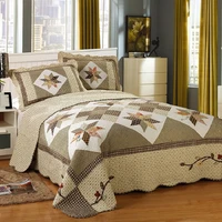 american bedspread on the bed quilt set 3pcs double blanket 4pcs patchwork bedding cotton bed covers king size coverlet