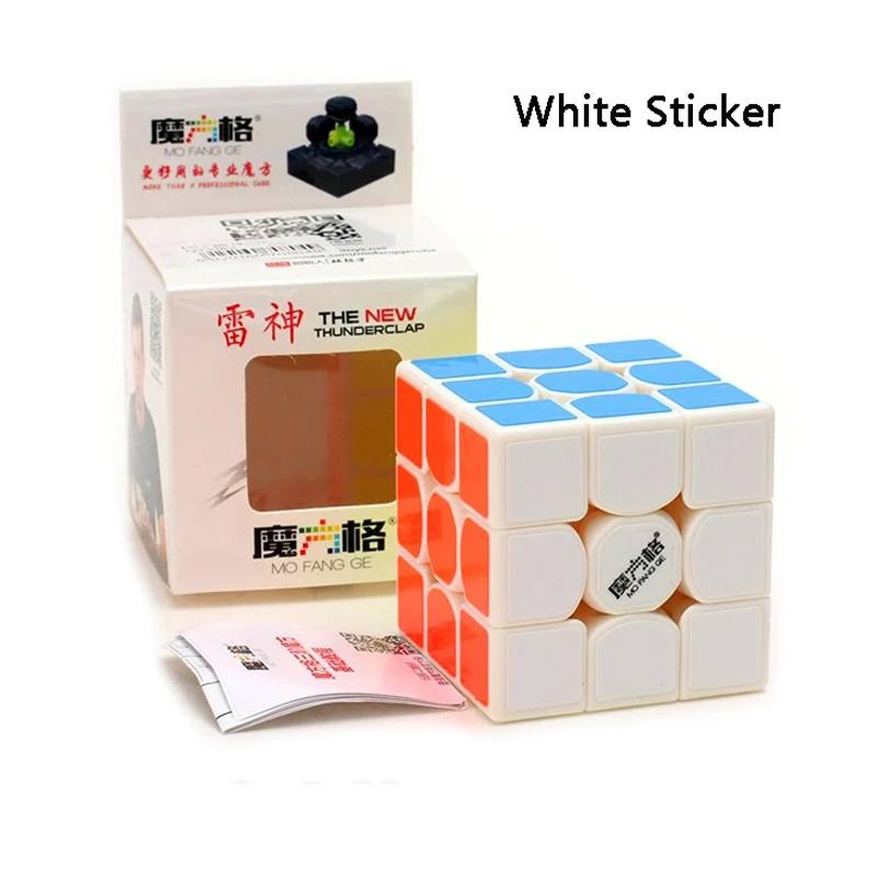 White sticker QiYi MoFangGe грома V2 магический куб, 3x3 Гром Clap головоломки Профессиональный Кубик Рубика от Скорость Cubo magico традиционные куб игрушки - Цвет: White sticker