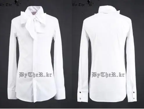 S-3XL 2021 New Vintage punk wind men's royal clothing personalized big bow design shirt male singer Stage Performance costumes | Мужская