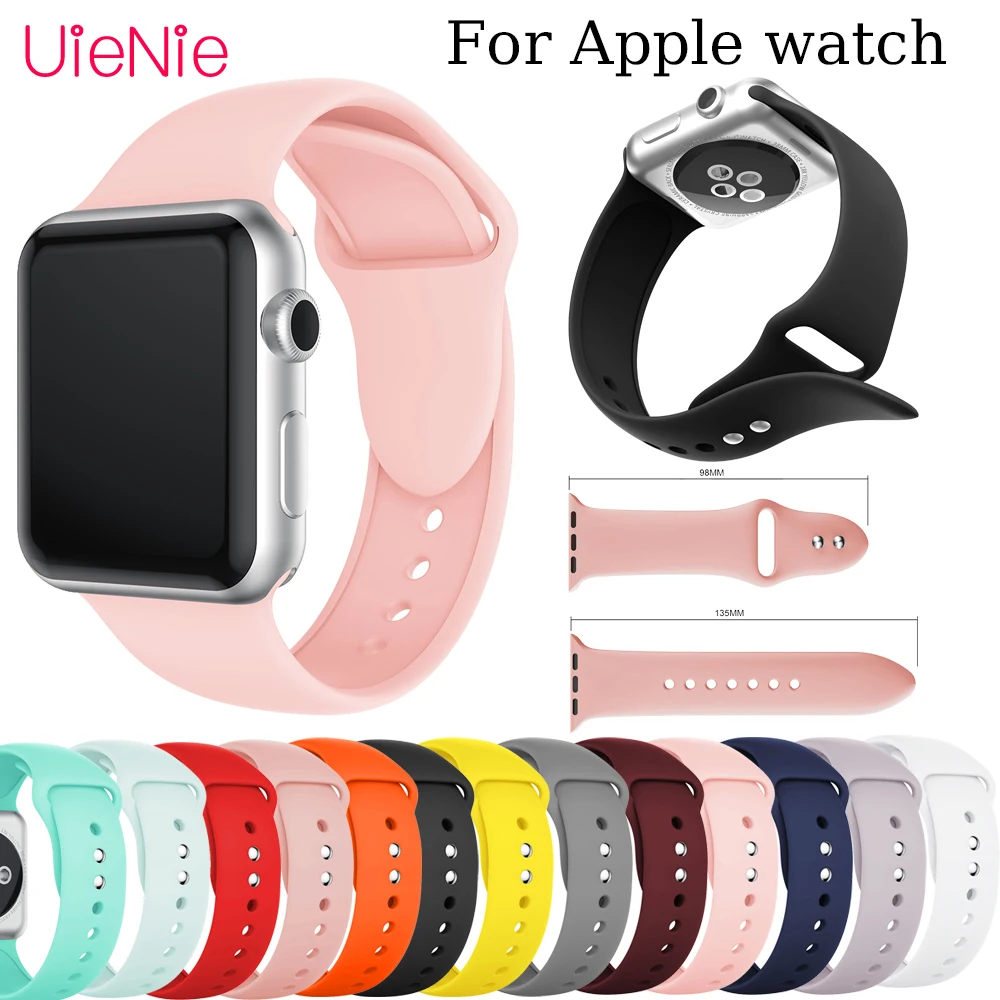 Силиконовый ремешок для Apple Watch 40 мм 44 38 42 Frontier/классический series 4 3 2 1 iWatch band|Ремешки
