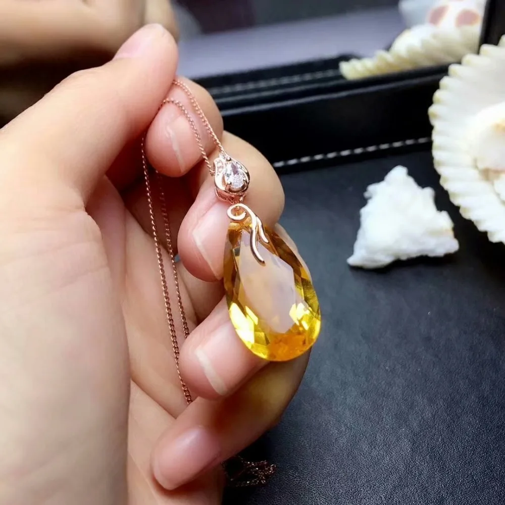 Женские пьезоэлектрические цитриновые кулоны shilovem вечерние ювелирные изделия