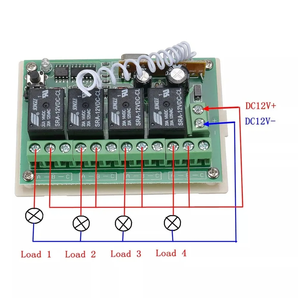 12V 4CH Channel 433Mhz беспроводной пульт дистанционного управления интегральная схема с 2 передатчиками DIY запасные части наборы инструментов
