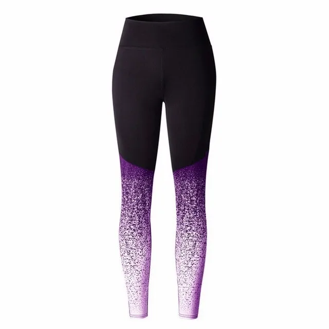 Purple pants Женский градиентный спортивный бюстгальтер для фитнеса+ штаны, комплект из 2 предметов, высокие эластичные спортивные Леггинсы, комплект для йоги, женские спортивные костюмы, одежда для спортзала, спортивная одежда - Цвет: Purple pants
