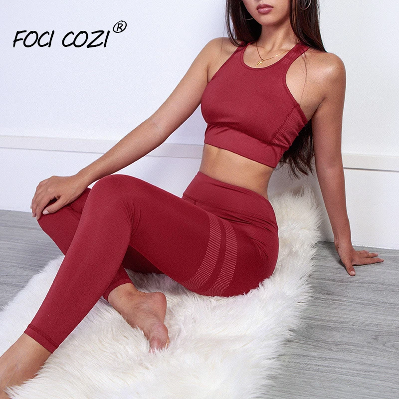 

NEW STORE 2019 Summer Clothes For Women Joggers Suit Sets Two Piece Set Top And Pants Tracksuit Women Tank Top Solid Leggings