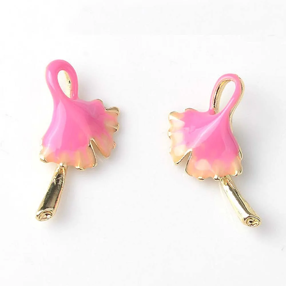 

10pcs/lot Pink Alloy Pendent Ornaments Jewelry Accessories DIY Enamel Hanging Buttons for Earrings Earrings, Choker,Necklaces
