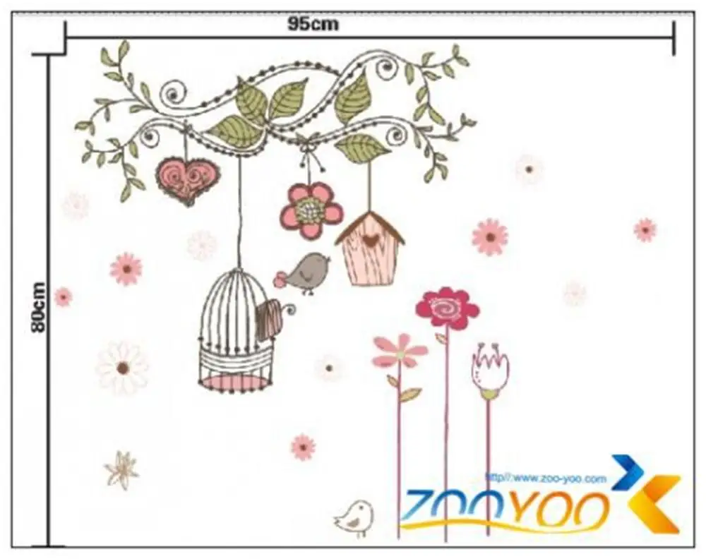 Peel and stick настенные наклейки ПВХ для детской комнаты украшения zooyoo7102 цветок