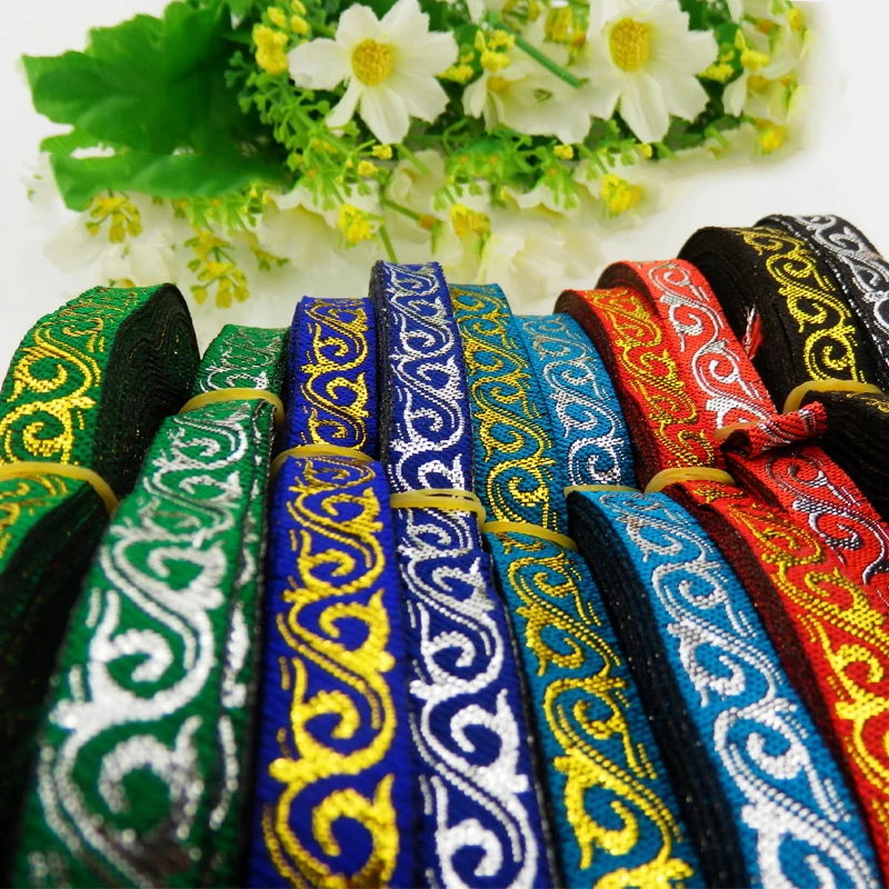 Ленты с цветочной вышивкой для сумки 6 метров 1 см из полиэстера воротника