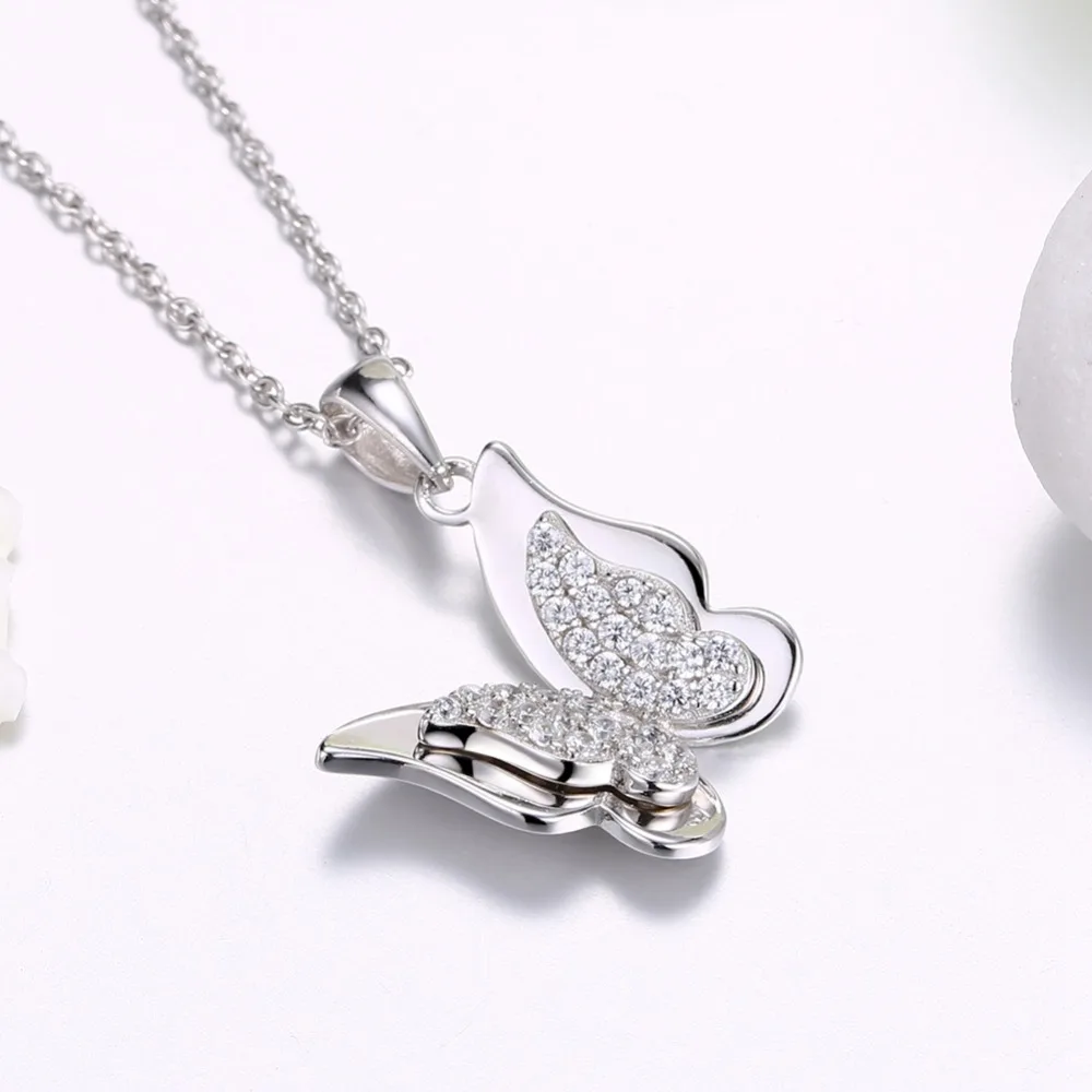 Женское Ожерелье бабочка из серебра 925 пробы с бриллиантами|Подвески| |