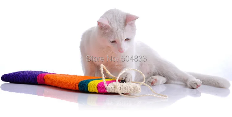 Забавная палка для кошек котенок сизаль stratcher игрушка в виде рыбы большой