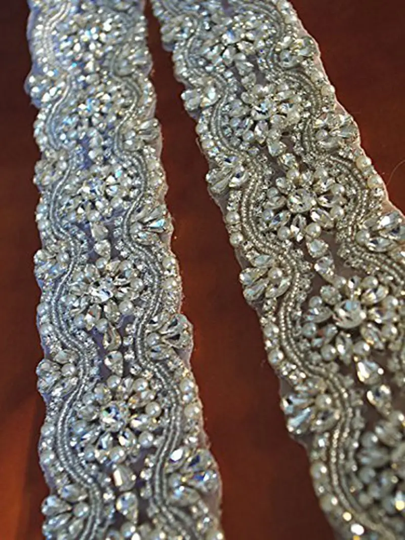 1 ярд повязки на голову Свадебная Стразы с бисером свадебная Хрустальная