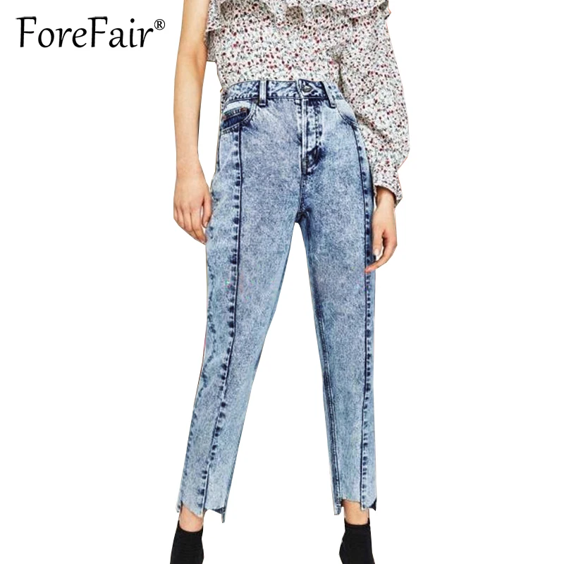 Джинсы Forefair женские короткие уличная одежда в стиле бойфренд модные штаны по