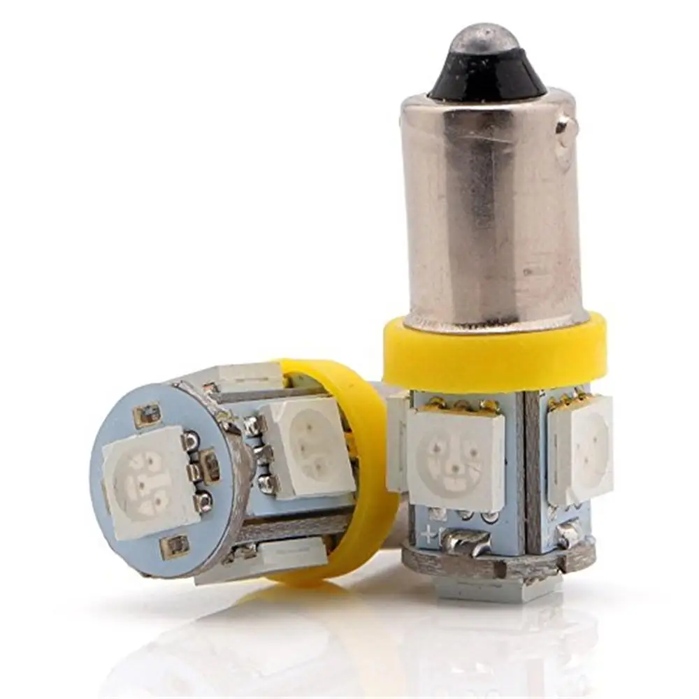 DIC 5 шт 24V Ba9s 5050 SMD 5 светодиодный 110 люмен Автомобильный светодиодный лампы T4W 1445 H6W Клин маркер внутренний светильник двери межкомнатные Клин для лампы