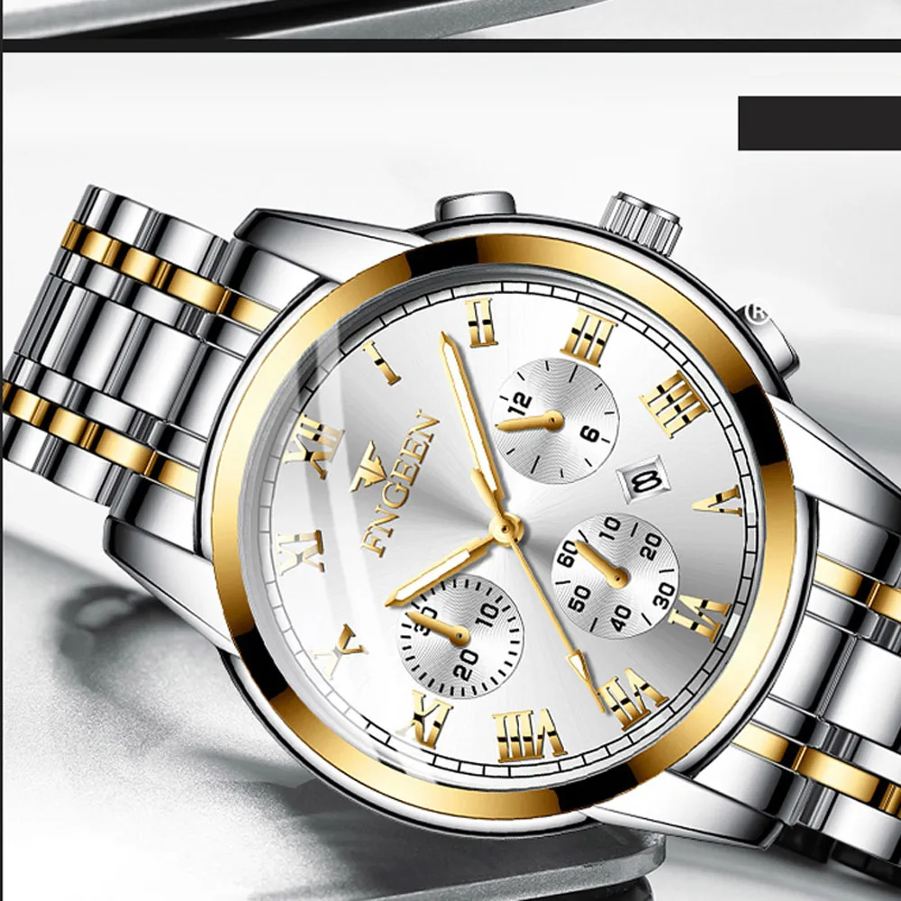 FNGEEN Relojes Hombre часы мужские модные спортивные кварцевые наручные Роскошные деловые