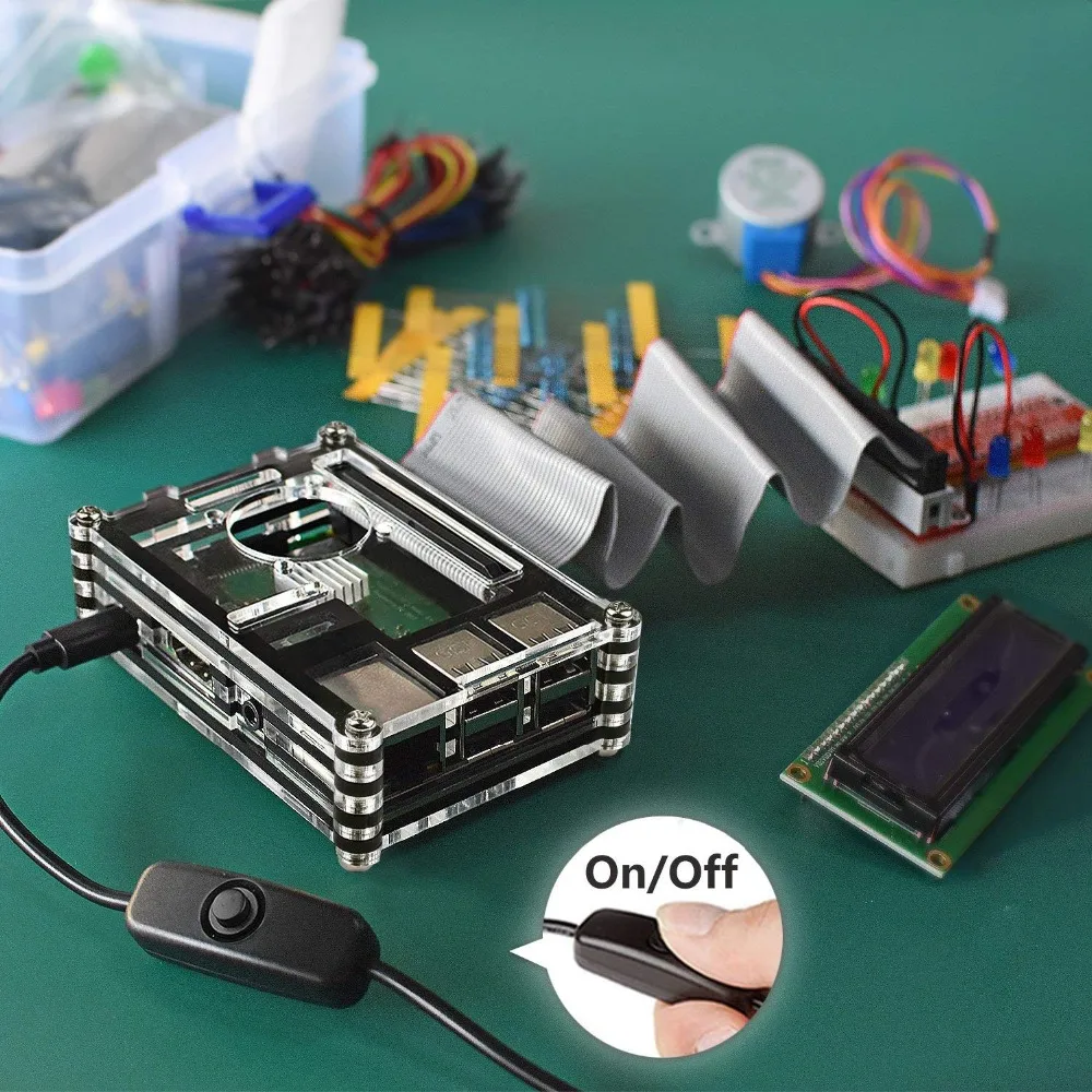 Raspberry pi 3 чехол/вентилятор/радиатор/зарядное устройство 5В 2.5A блок питания с