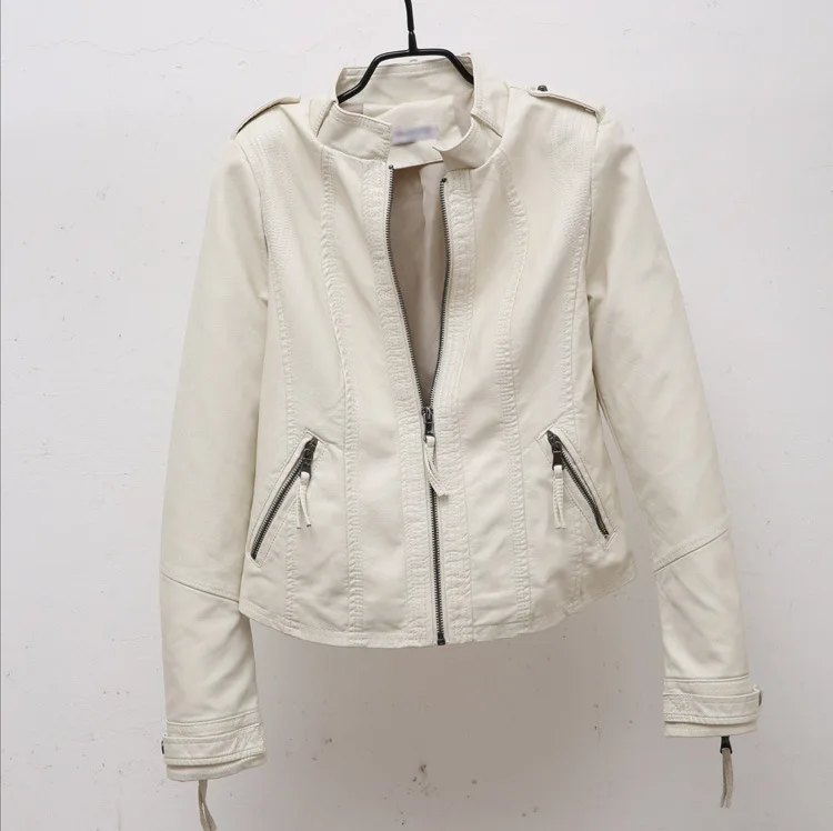 Новая Дамская мотоциклетная кожаная куртка Дамская Автоматическая куртка на молнии тонкая розовая мотоциклетная и мотоциклетная куртка женская