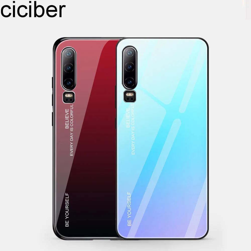 ciciber Cover For Huawei P30 P20 Mate 20 Pro Lite Phone Cases Honor 10 Tempered Glass Case Funda Capa Coque Abstract |