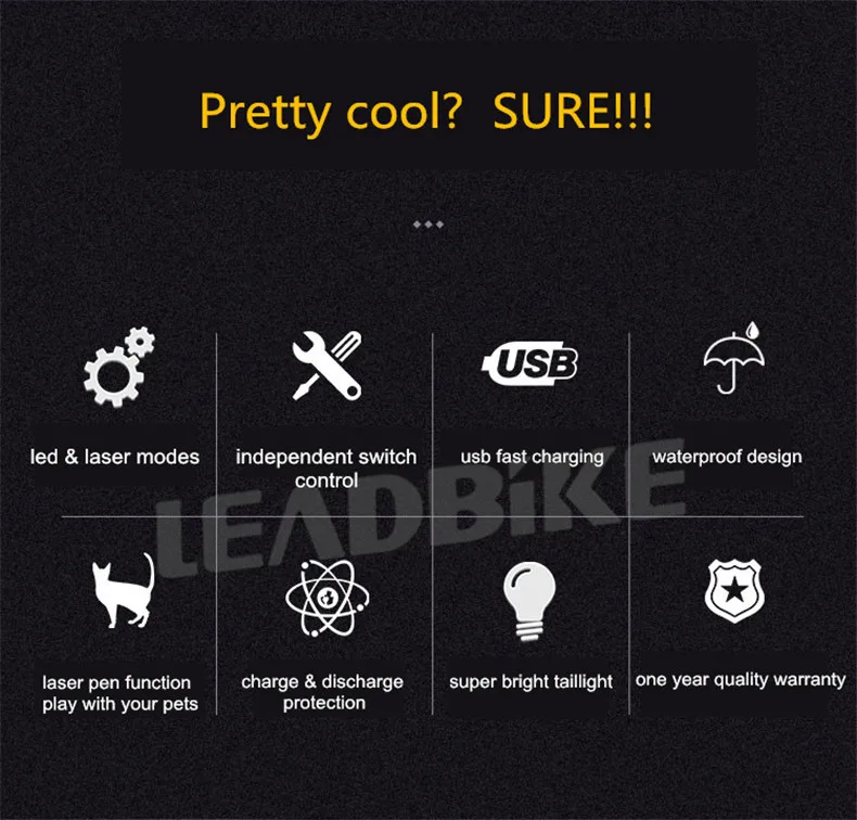 Лазерный велосипедный задний светильник Leadbike, супер яркий USB аккумулятор, перезаряжаемый водонепроницаемый велосипедный задний фонарь, Ночной светильник, аксессуары для езды