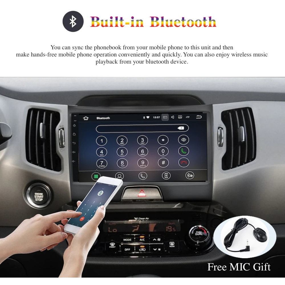 Автомобильный радиоприемник Android 10 2 Din GPS Navi для Kia Sportage R 2011 2012 2013 2014 2015 2016 PX6 DSP IPS 4