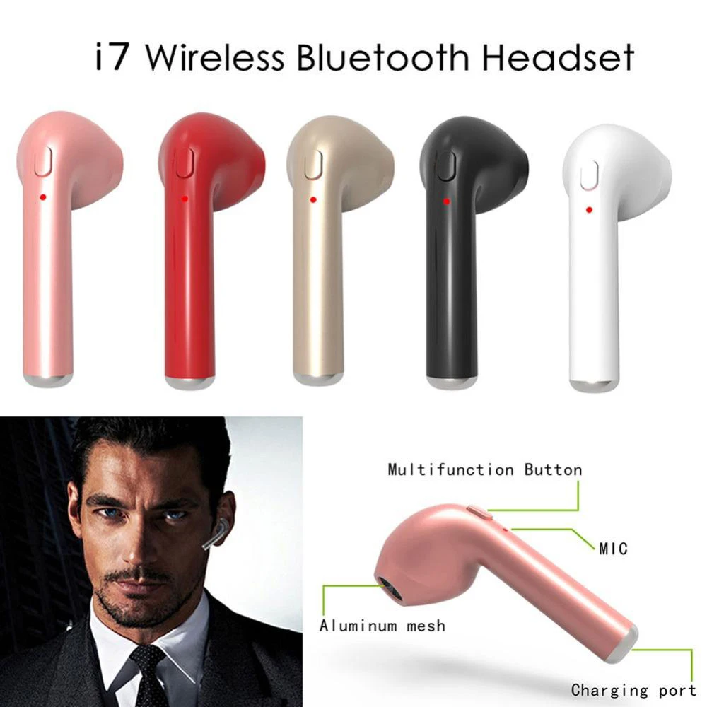 Спортивные наушники без ушей I7S TWS Bluetooth настоящие беспроводные стерео для iPhone xiaomi