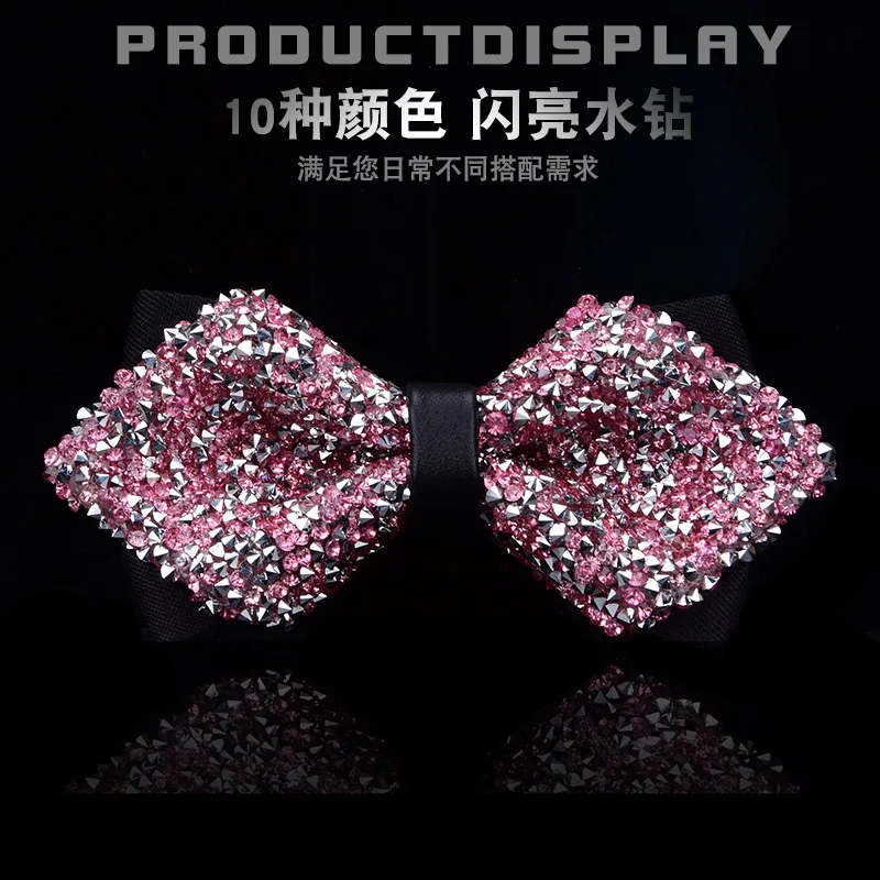 Новая обувь с бантом Кристалл Bling бабочка узел для Мужчины Свадебный банкет праздник для клубных вечеринок Жених сверкающих - Цвет: J31