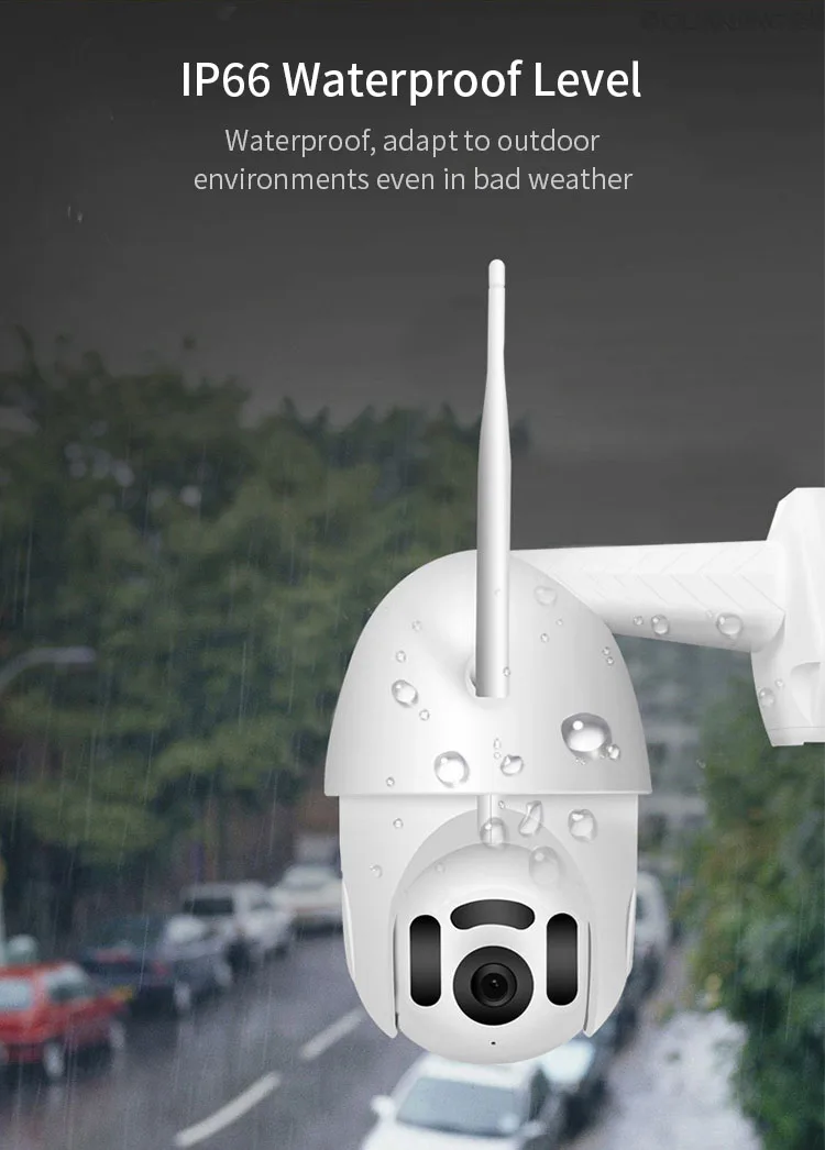 EU Plug Smart Wifi IP Camera Outdoor IP66 Security Wireless IP Camera ONVIF Support 8 LEDS Infrared Night Version