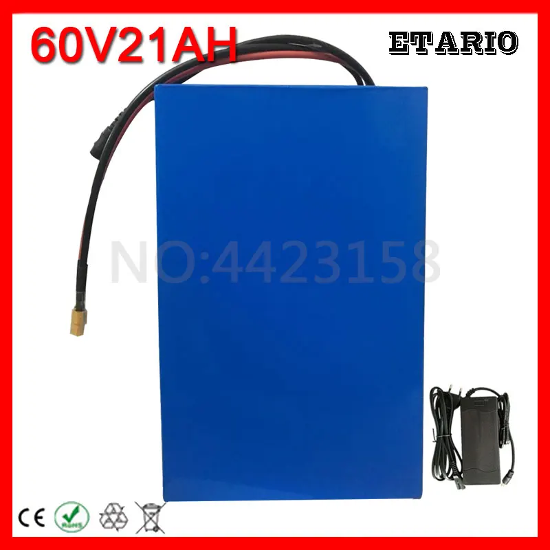 US EU No Tax Waterproof 60V 20AH Lithium ion EBike Battery Pack 1200W Electric Scooter with 30A BMS 67.2V 2A Charger | Спорт и
