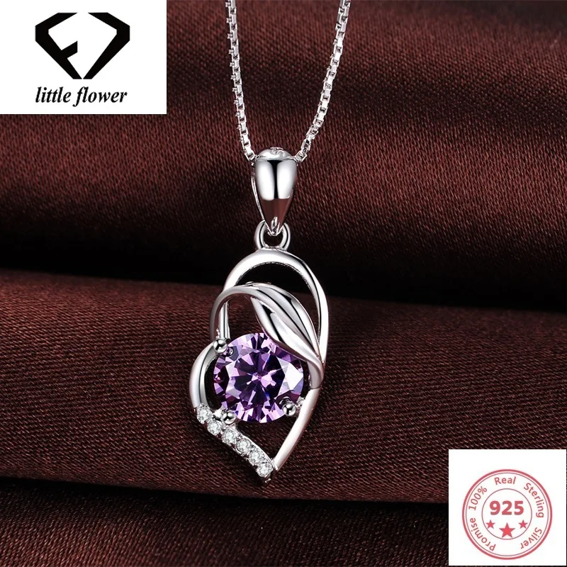 Женское колье с подвеской в виде сердца из австрийского серебра 925 пробы