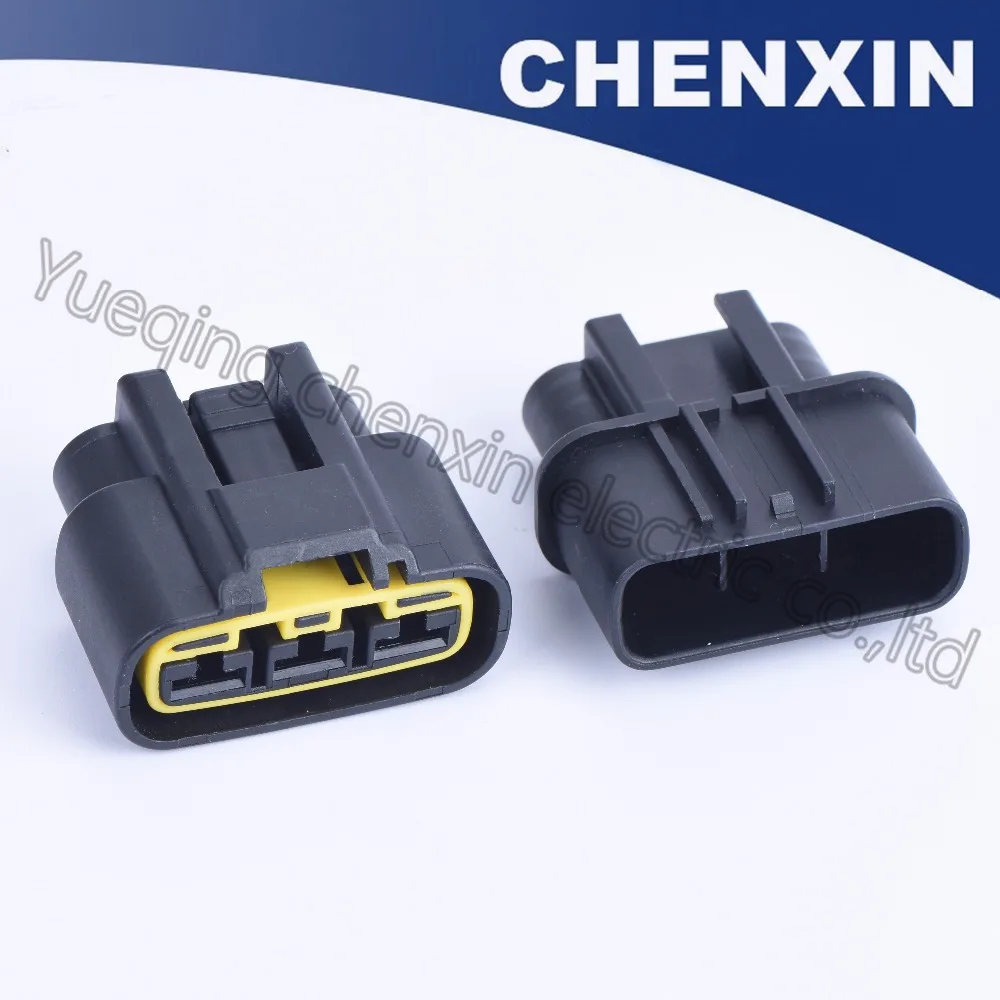 Черный 3pin водонепроницаемый Авто Разъем Автомобильный жгут проводов вилки(6,3) шнур питания QLW-3F-B