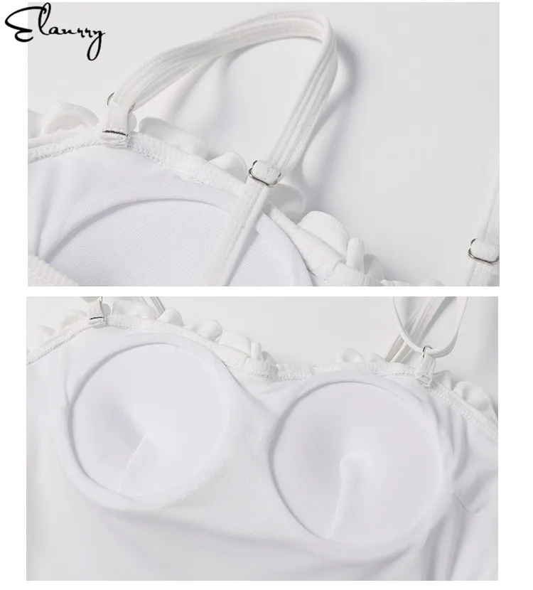 Цельный винтажный женский купальник Одноцветный бандажный Монокини лето 2019