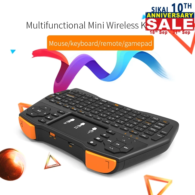 SIKAI портативная мини беспроводная клавиатура 2,4G тачпад Fly mouse мультимедийная портативная воздушная мышь Пульт дистанционного управления для ТВ проектора